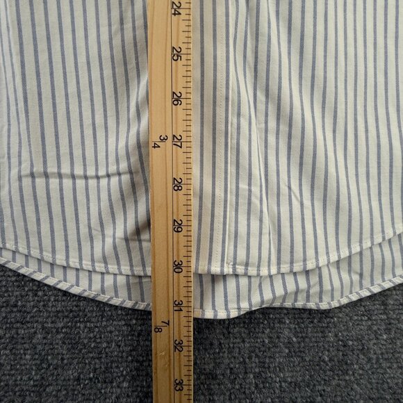 Brooks Brothers 16.5 Classic Fit Button Up Shirt Short Sleeve Striped Blue White - Picture 5 of 16